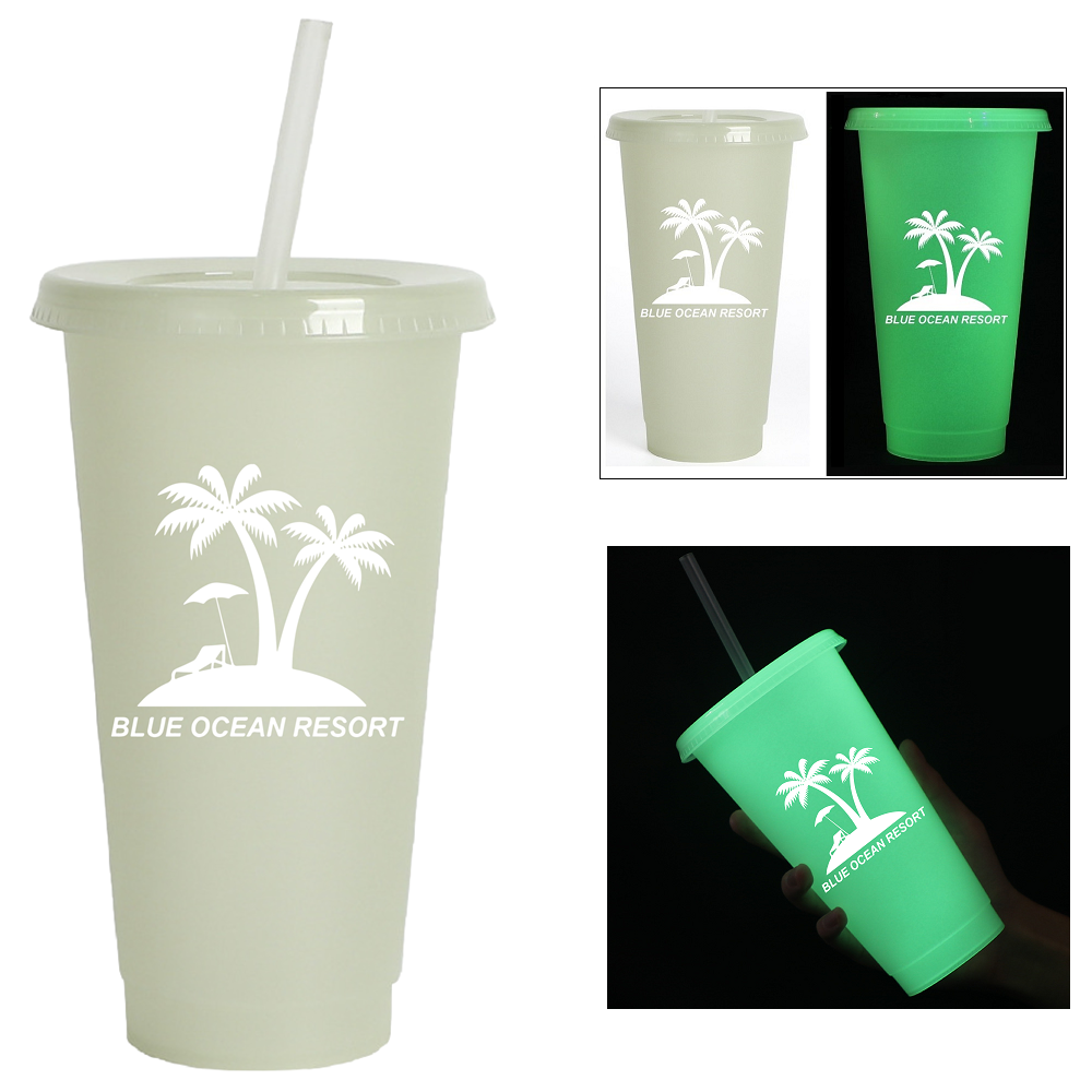 24OZ Nite Glow Trumbler with Lid and Straw