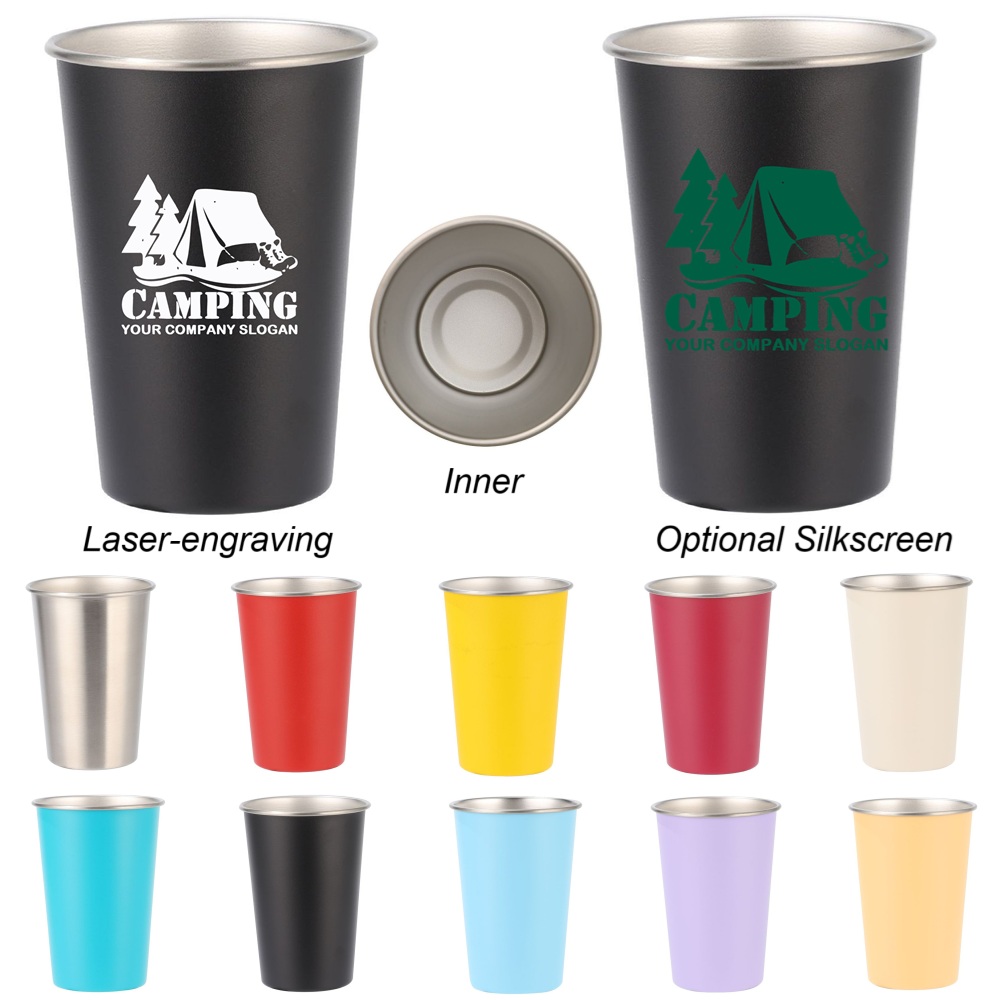 Stainless Steel Pint Glass - 16 oz.