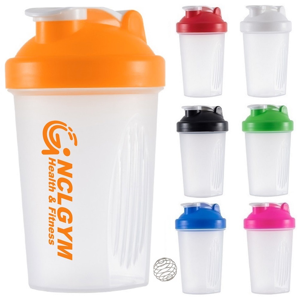 Plastic Mix and Shake Sports Water Bottle -14-oz 400ml 