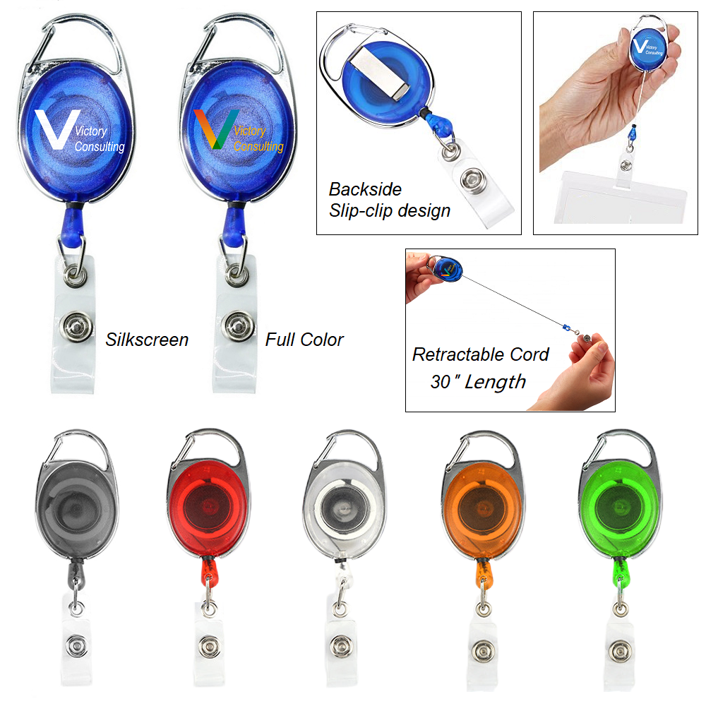 Clip-On Retractable Badge Holder-Translucent
