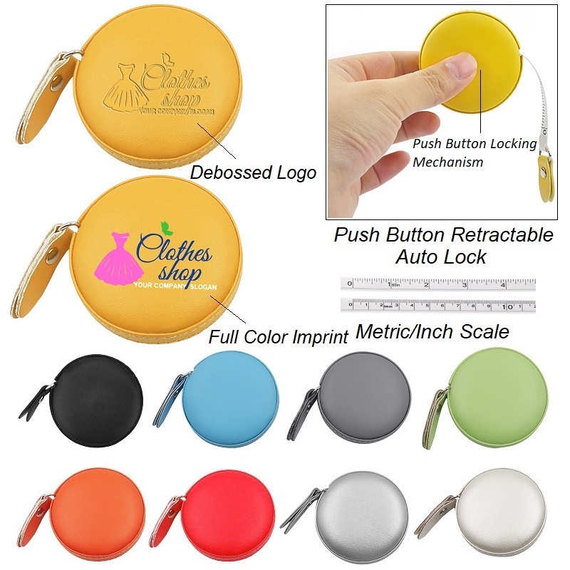 Retractable PU Leather Tape Measure-Round