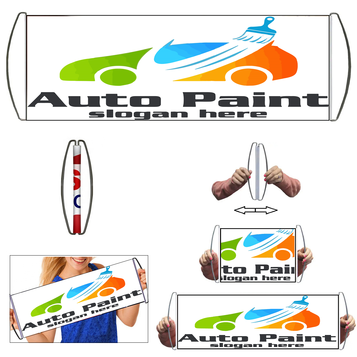 LJS0346-Rolled-up Retractable Hand Banner 