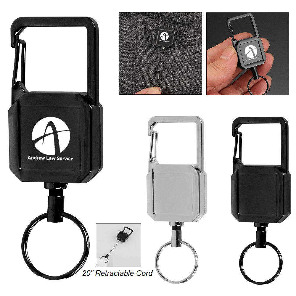 LJS0428-Badge Reel Keychain with Carabiner