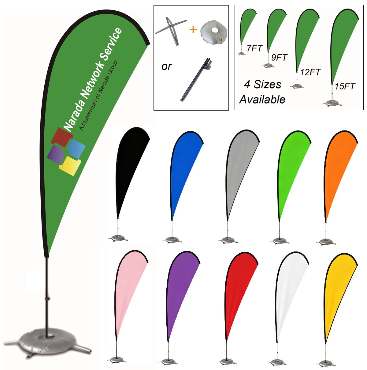 LJS0083-Teardrop Table Top Flag