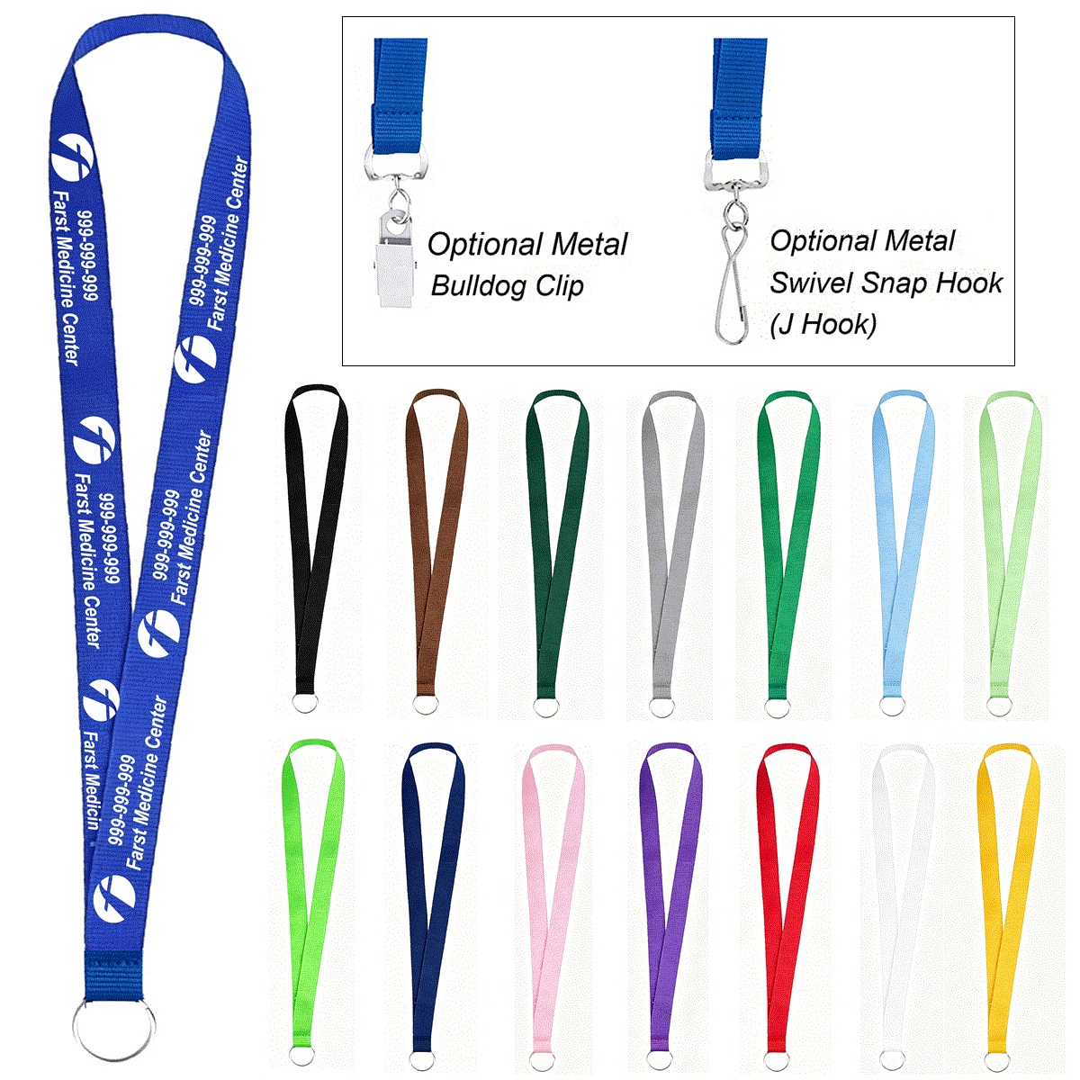 LJS0423-Value Lanyard with Metal Split Ring